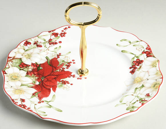 Winter Harmony Round Serving Plate with Center Handle (Dp) Hc