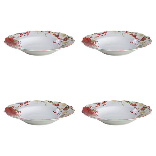 Winter Harmony Large Rim Soup Bowl - Set of 4