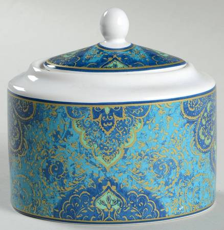 Eva Opulent Blue Sugar Bowl & Lid