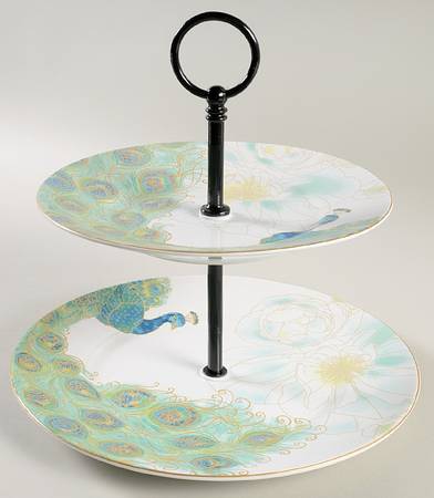 Lakshmi 2 Tiered Serving Tray (Dinner & Salad Plate)