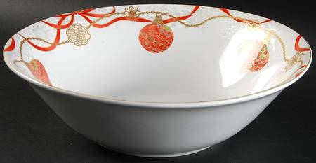 Opulent Ornaments Red 10" Round Serving Bowl
