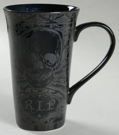 Halloween Skulls Black Latte Mug