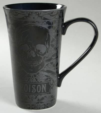 Halloween Skulls Black Latte Mug