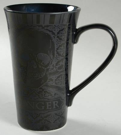 Halloween Skulls Black Latte Mug