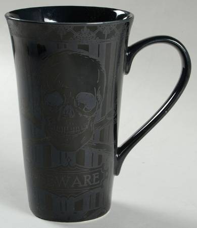 Halloween Skulls Black Latte Mug