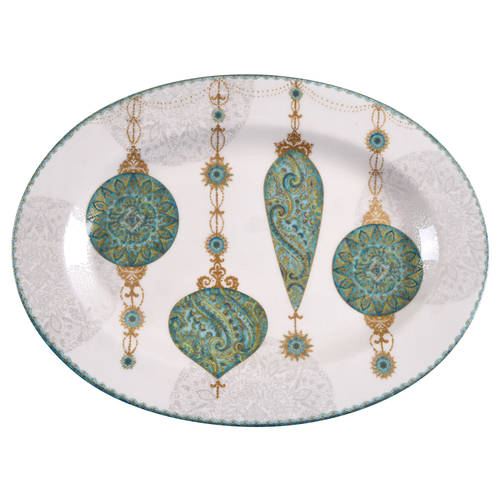 Constantina Turquoise 14" Oval Serving Platter