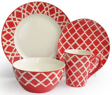 Plaid Red Dinner Plate