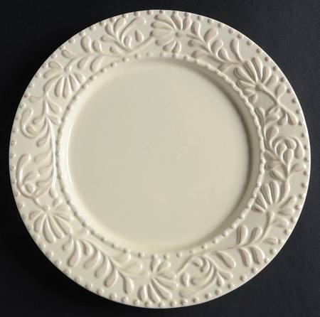 Bianca Leaf Cream Dinner Plate