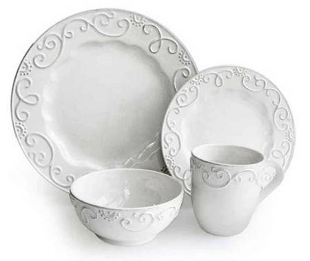 Mina White Square Dinner Plate