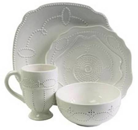 Gabrielle Scallop White Dinner Plate