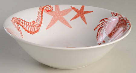 Coastal Life Coral 10" Round Serving Bowl
