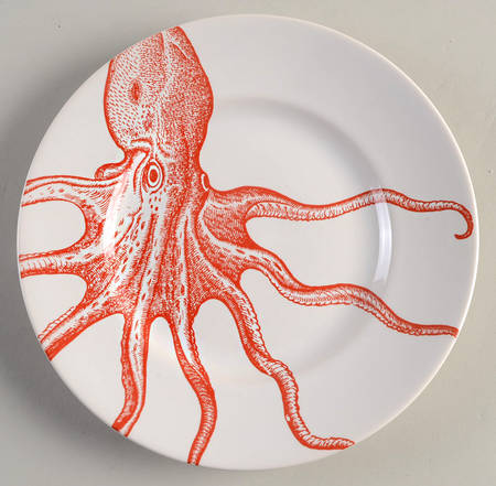 Coastal Life Coral Salad Plate