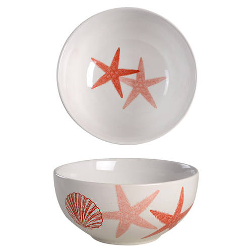 Coastal Life Coral Soup/Cereal Bowl