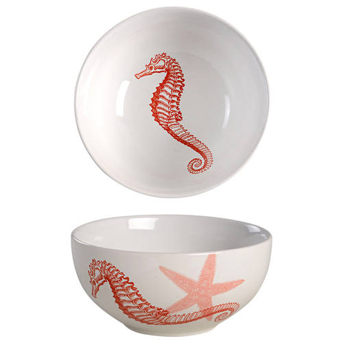 Coastal Life Coral Soup/Cereal Bowl
