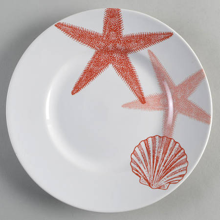 Coastal Life Coral Salad Plate