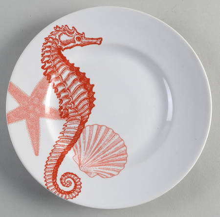 Coastal Life Coral Salad Plate