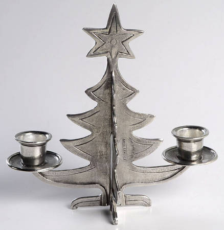 Natale Pewter Tree Shaped 2 Light Candelabra