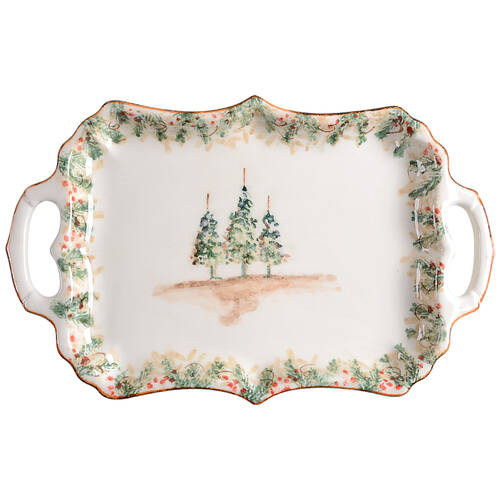 Natale 16" Rectangular Handled Serving Platter