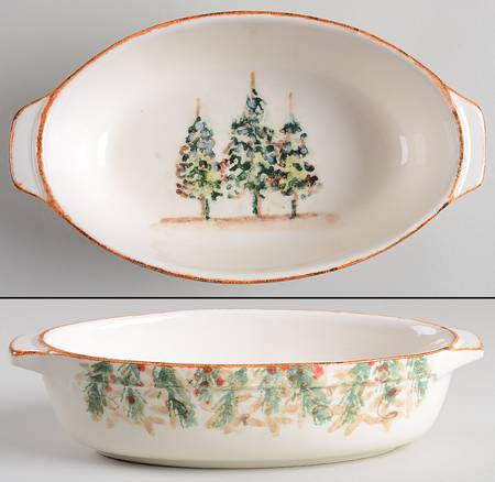 Natale 9" Lugged Oval Baker/Vegetable Bowl