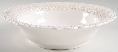 Finezza Cream 13" Round Serving Bowl