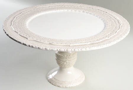 Finezza Cream 13" Diameter Pedestal Cake Stand
