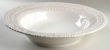 Finezza Cream 16" Round Serving Bowl