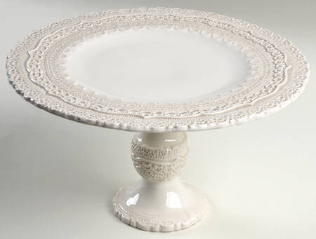 Finezza Cream 9" Diameter Pedestal Cake Stand