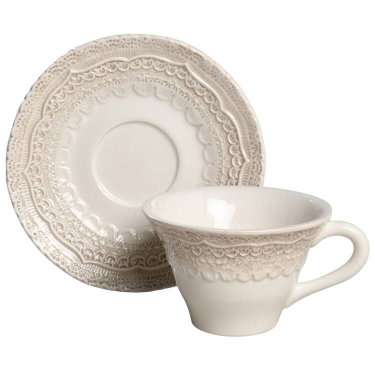Finezza Cream Flat Cup & Saucer Set
