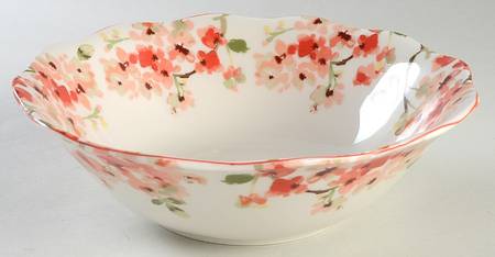 Cherry Blossom White 10" Round Serving Bowl