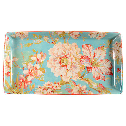 Marley Teal 13" Rectangular Serving Platter