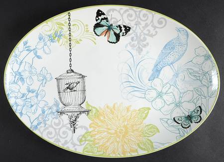 Bergerac Blue 14" Oval Serving Platter