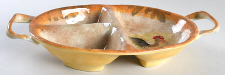 Tuscan Rooster 3-Part Oval Divided Server