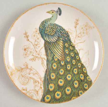 Serene Peacock Salad Plate