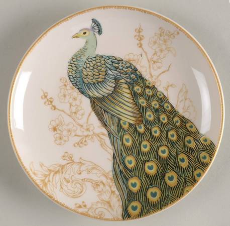 Serene Peacock Salad Plate