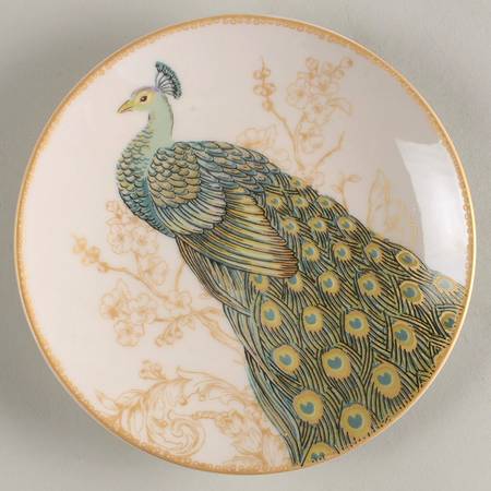 Serene Peacock Appetizer Plate by 222 Fifth (PTS)