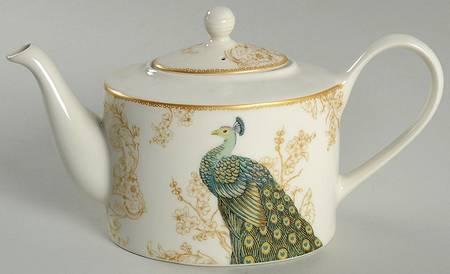 Serene Peacock Teapot & Lid