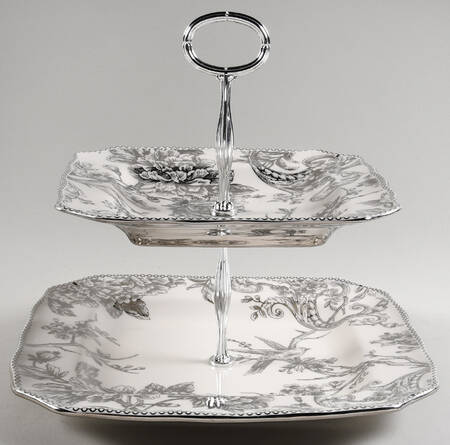 Adelaide Electroplate 6 5/8"-10"  2 Tiered Serving Tray (Dp, Sp) HC