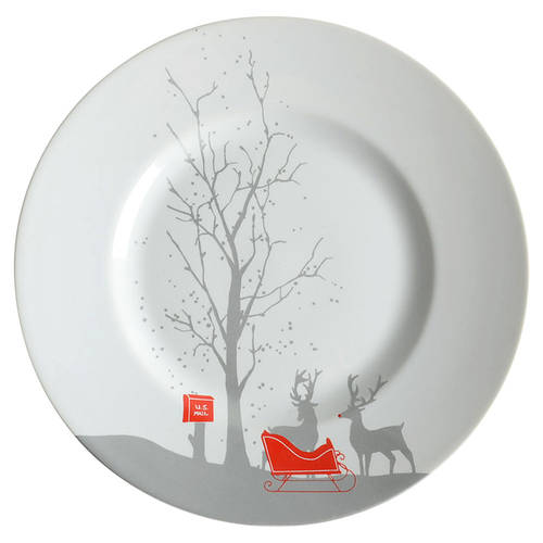 Red Sleigh Salad Plate