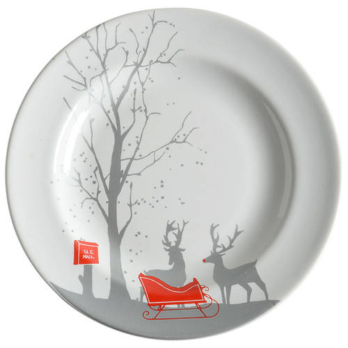Red Sleigh Appetizer Plate