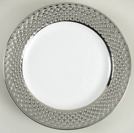 Beaded Silver Salad Plate