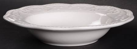 Scallop White Large Rim Soup Bowl
