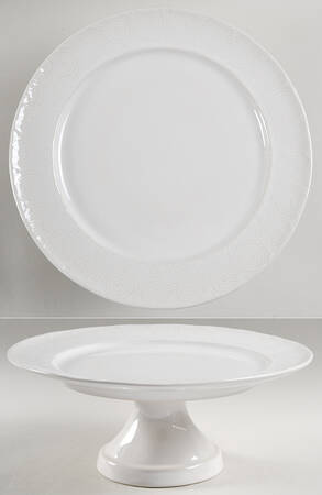 Old Havana White Footed Cake Plate