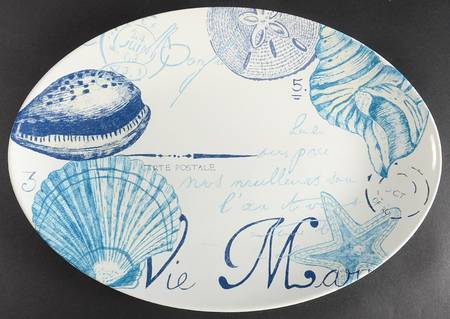 Oceana Blue (Shells) 14" Oval Serving Platter