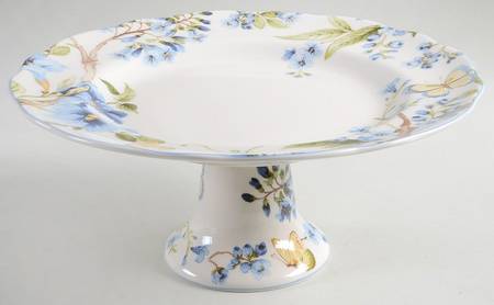 Lyanna Blue 10" Diameter Pedestal Cake Stand