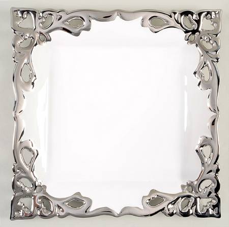 Pierced Serveware Silver (Platinum) 11" Square Plate