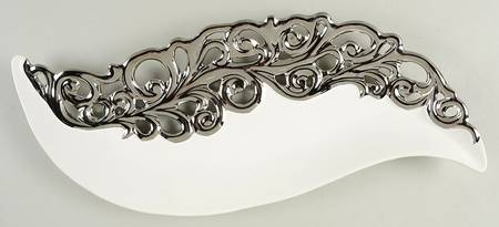 Pierced Serveware Silver (Platinum) 19" Oval Serving Platter
