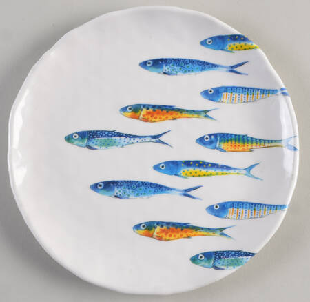 Fun Fish Blue Melamine Salad Plate