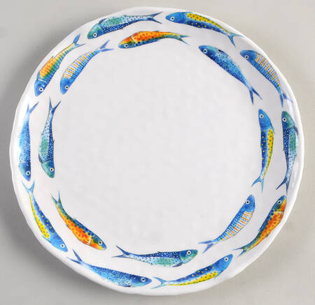 Fun Fish Blue Melamine Dinner Plate