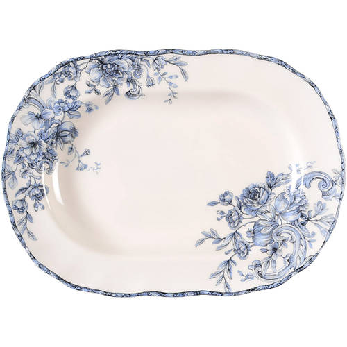 Hawthorne Blue 14" Oval Serving Platter