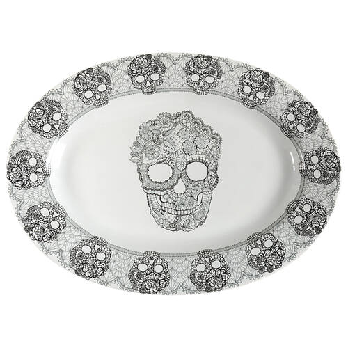 Skull Lace 14" Oval Serving Platter